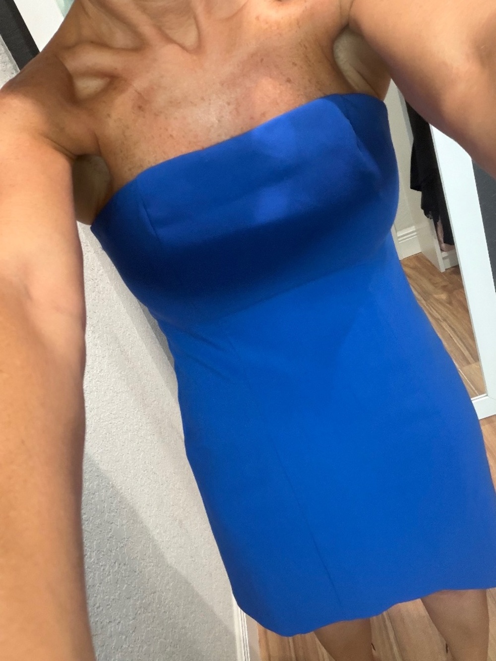 Royal blue strapless dress